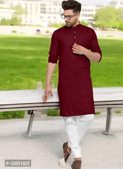 Reliable Cotton Solid Kurtas For Men-thumb0