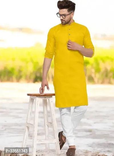 Reliable Cotton Solid Kurtas For Men-thumb0