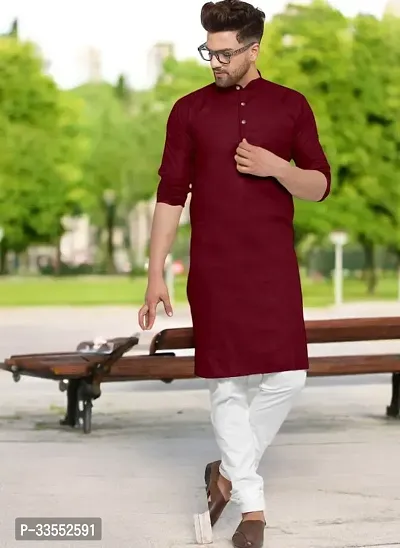 Reliable Cotton Solid Kurtas For Men-thumb0