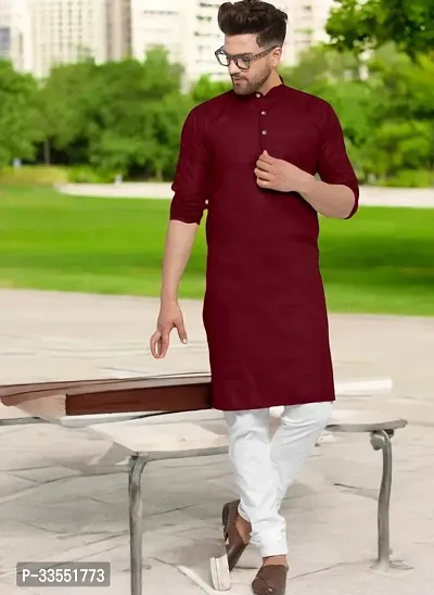 Reliable Cotton Solid Kurtas For Men-thumb0