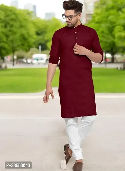 Reliable Cotton Solid Kurtas For Men-thumb0