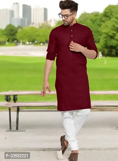 Reliable Cotton Solid Kurtas For Men-thumb0