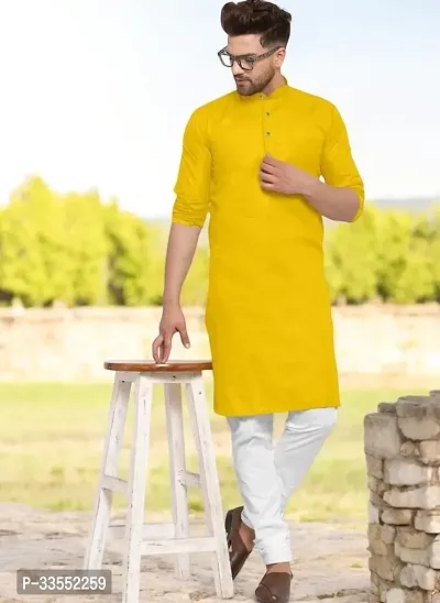 Reliable Cotton Solid Kurtas For Men-thumb0