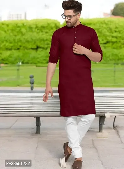 Reliable Cotton Solid Kurtas For Men-thumb0