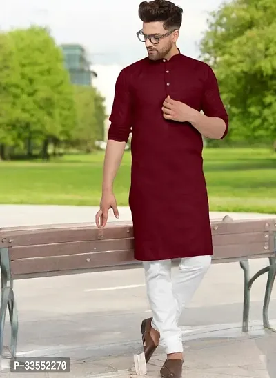 Reliable Cotton Solid Kurtas For Men-thumb0