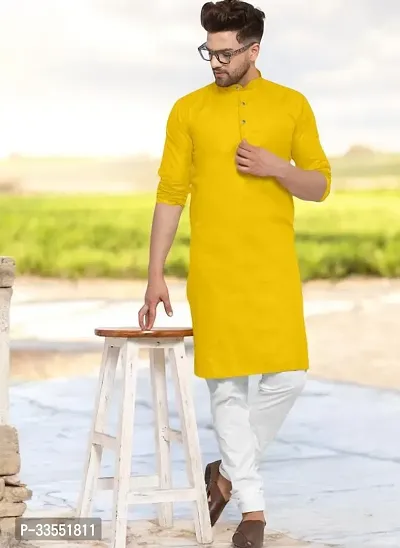 Reliable Cotton Solid Kurtas For Men-thumb0