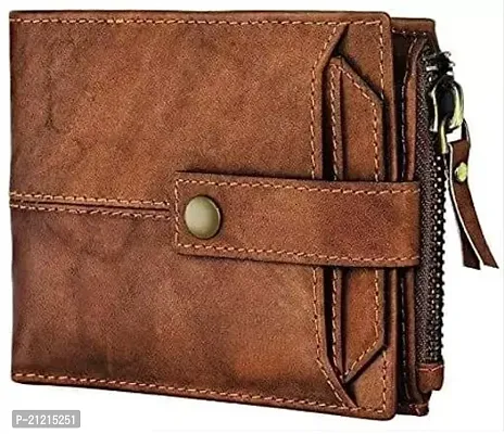 Zhermack Men Casual Brown Genuine Leather Wallet - Mini (12 Card Slots)-thumb0