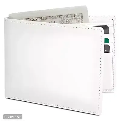 Zhermack Smart Buy White Men Casual, Evening/Party, Formal, Travel, Trendy Artificial Leather Wallet (5 Card Slots)-thumb0