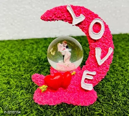 Valentine Romantic Love Couple Statue With Led Light And Glass Dome For Couple, Girlfriend (Medium Size)-thumb0