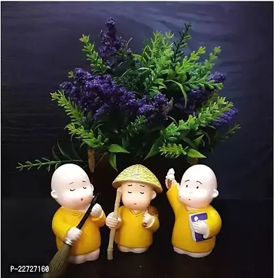 Attractive Monk Kid Set Of 3 Pieces (7.5)Cm Showpieces And Collectibles