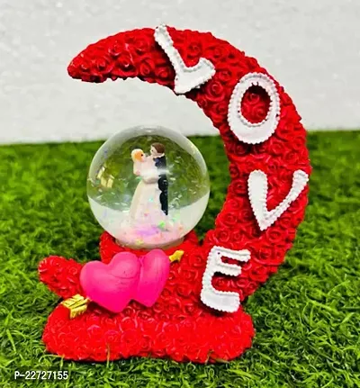 Valentine Romantic Love Couple Statue With Led Light And Glass Dome For Couple, Girlfriend (Medium Size)