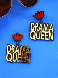 Parikshit Acrylic Drama Queen Letter Earing Pair.-thumb1