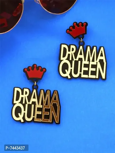 Parikshit Acrylic Drama Queen Letter Earing Pair.-thumb2