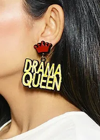 Parikshit Acrylic Drama Queen Letter Earing Pair.-thumb4