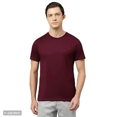 Stylish Fancy Polyester Solid Round Neck T-Shirt For Men-thumb0