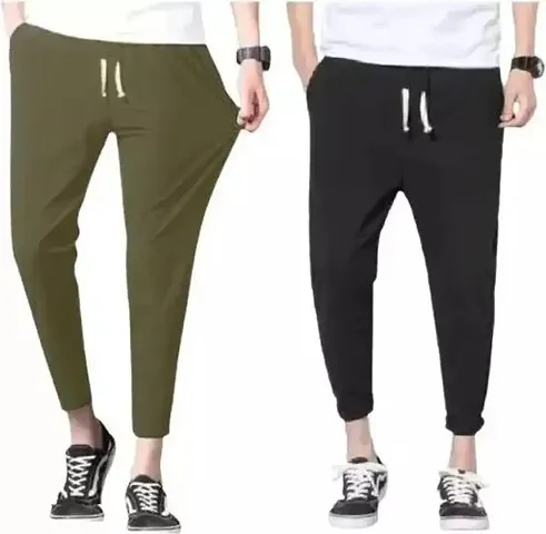 Comfortable Blend Regular Track Pants For Men Pack Of 2