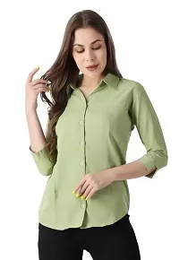 Trendy Women Regular Fit Solid Spread Collar Casual Shirt(Pack Of 2)-thumb2