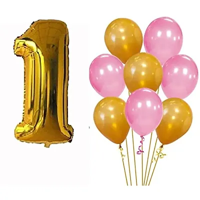 Jhai Kal Solid 1ST-101-PNK-GLD Balloon (Pink, Gold, Pack of 101)