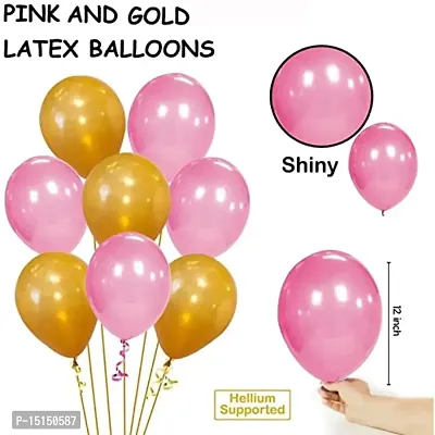 Jhai Kal Solid 1ST-101-PNK-GLD Balloon (Pink, Gold, Pack of 101)-thumb2