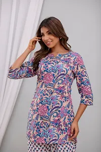 Elegant Blue Rayon Printed Top  Pyjama Set For Women-thumb2