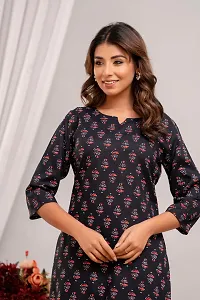 Elegant Black Rayon Printed Top  Pyjama Set For Women-thumb1