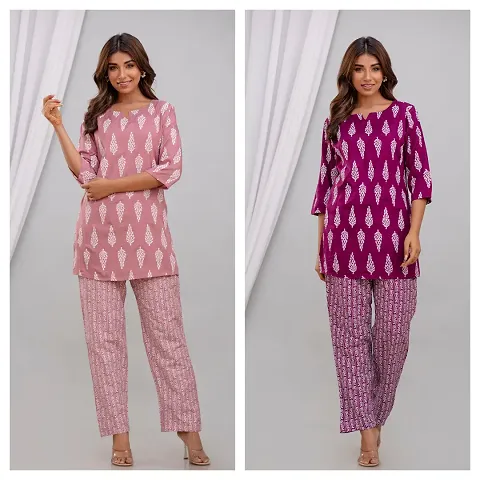 Best Selling Rayon Top & Pyjama Set Women's Nightwear 