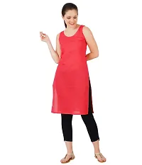 Happy Bunny Pure Cotton Full Length Slip for Women |Cotton Camisole for Women | Non-Stretchable Full Slip | Cool Cotton Camisole | Long Camisole for Ladies - Pack of 1 Red-thumb1