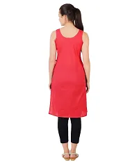 Happy Bunny Pure Cotton Full Length Slip for Women |Cotton Camisole for Women | Non-Stretchable Full Slip | Cool Cotton Camisole | Long Camisole for Ladies - Pack of 1 Red-thumb4