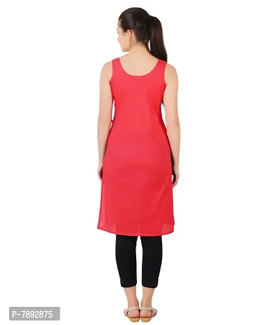 Happy Bunny Pure Cotton Full Length Slip for Women |Cotton Camisole for Women | Non-Stretchable Full Slip | Cool Cotton Camisole | Long Camisole for Ladies - Pack of 1 Red-thumb5
