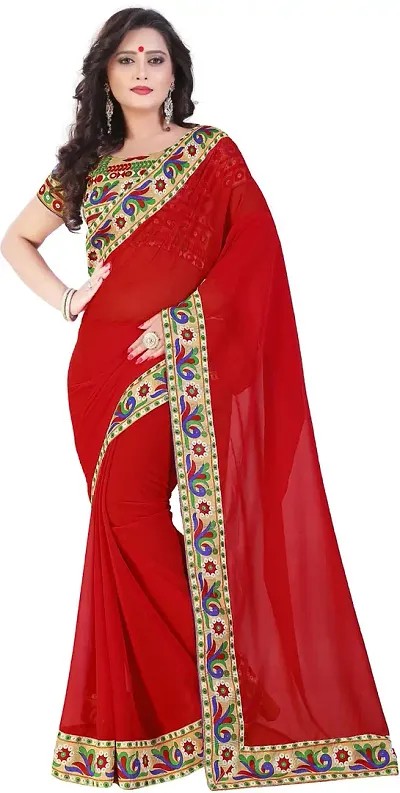 Alluring Georgette Saree with Blouse piece 
