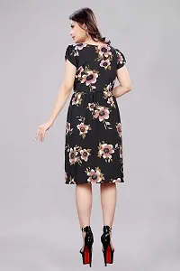 Stylish Multicoloured Crepe Printed A-Line Dress For Women-thumb1