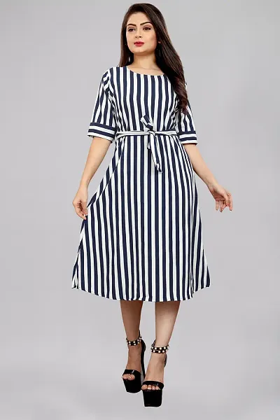 Stylish Crepe A-Line Dress For Women