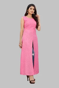 Stylish Pink Crepe Printed Fit And Flare Dress For Women-thumb2