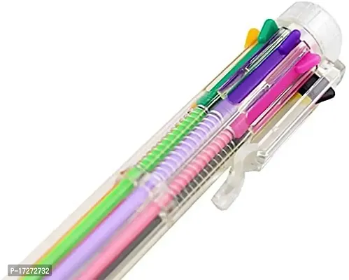 Trusmile 8 in 1 Retractable Ballpoint Pens, 8 Vivid Colors in Every Pen, Best for Smooth Writing (Pack of 2)-thumb0
