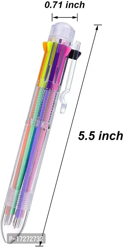 Trusmile 8 in 1 Retractable Ballpoint Pens, 8 Vivid Colors in Every Pen, Best for Smooth Writing (Pack of 2)-thumb2