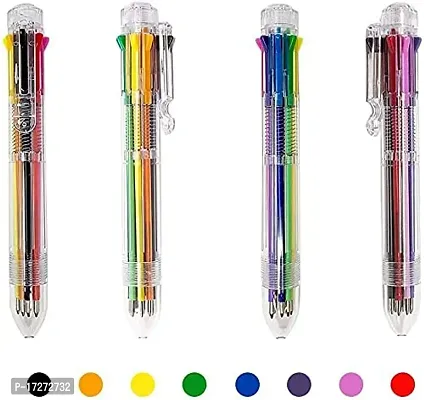 Trusmile 8 in 1 Retractable Ballpoint Pens, 8 Vivid Colors in Every Pen, Best for Smooth Writing (Pack of 2)-thumb5