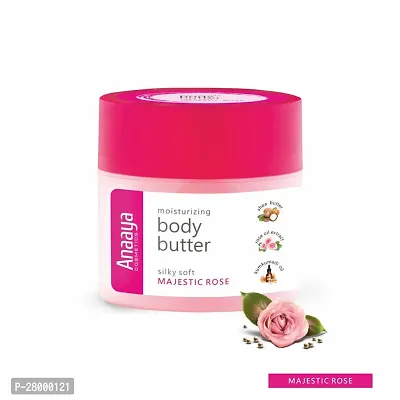 Anaaya Body Butter |Hydrating  Moisturising Cream | Silky Soft Majestic Rose | Shea Butter, Rose Oil Extract  Kumkumadi Oil | 72 Hr Moisturisation | Fast Absorbing | Perfect Moisture (100g)-thumb0
