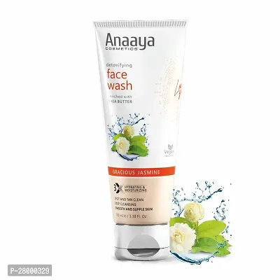 Anaaya Face Wash | Detoxifying Gracious Jasmine | Enriched with Shea Butter | Deep Cleansing | Spot  Tan Clean | Pollution Damage | Vegan  Paraben Free | Oil Free Skin with glow and Radiance Face Wa