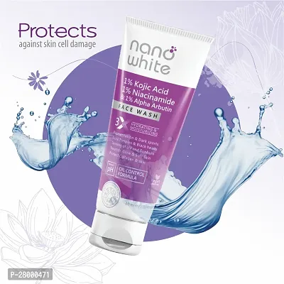 Nano White Face Wash | 1% Kojic, 1 % Niacinamide  Alpha Arbutin | Reduces appearance of Fine lines, Wrinkles, Acne Pimple  Black Head (60 ml)-thumb5