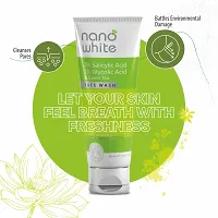 Nano White Face Wash | 2 % Salicylic, 1 % Glycolic  Green Tea | Reduce Black Head  White Head, Wrinkles  Acne Pimple (60 ml)-thumb1