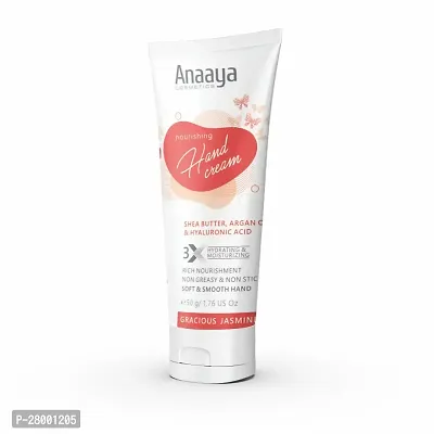 Anaaya Nourishing Hand Cream |Gracious Jasmine | Shea Butter  Cocoa Butter with Argan Oil  Hyaluronic  | Non-greasy  Non Sticky  | Soft  Moisturizing | Vegan  Paraben Free (50g)