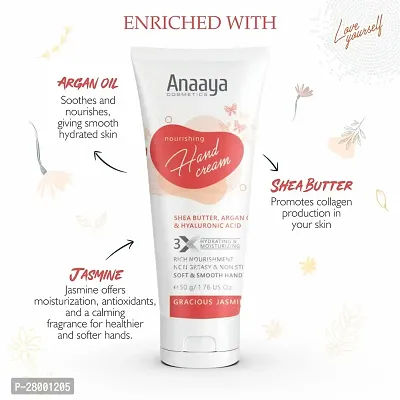 Anaaya Nourishing Hand Cream |Gracious Jasmine | Shea Butter  Cocoa Butter with Argan Oil  Hyaluronic  | Non-greasy  Non Sticky  | Soft  Moisturizing | Vegan  Paraben Free (50g)-thumb5