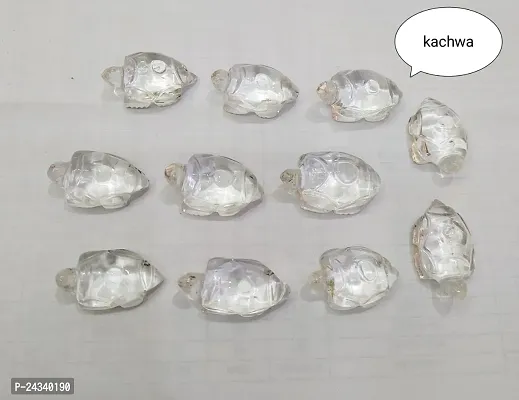 Crystal Tortoise For Good Luck Small Size Natural Clear Quartz Stone Turtle Reiki Healing Gemstone (1 Inch) (1 Piece) Pack Of 5