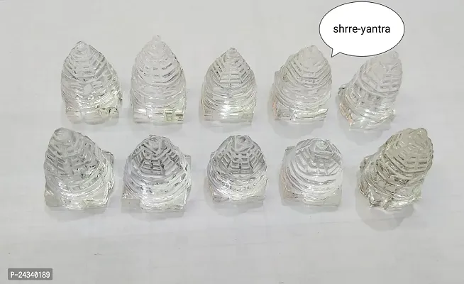 Fully Energized Pure Himalayan Crystal Sri Meru Chakra Yantra (1 Piece) Pack Of 5