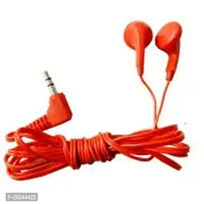 Classic Red Wired - 3.5 MM Single Pin With Microphone Headphones-thumb0