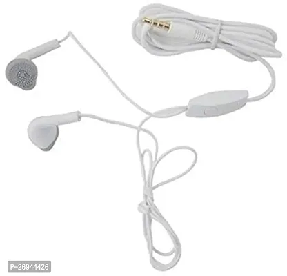 Classic White Wired - 3.5 MM Single Pin With Microphone Headphones-thumb0