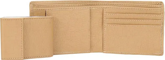 Foxcy Men Beige Artificial Leather Wallet (10 Card Slots)-thumb3