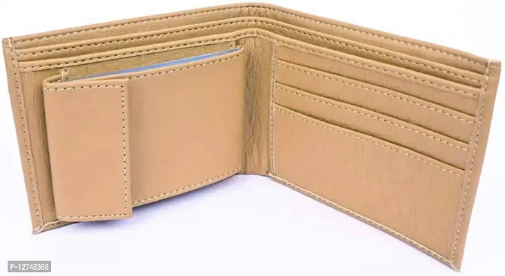 Foxcy Men Beige Artificial Leather Wallet (10 Card Slots)-thumb2