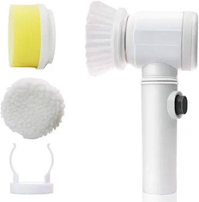 Multifunctional Electric Cleaning Brush With 5 Brush Heads For Kitchen,  Bathroom