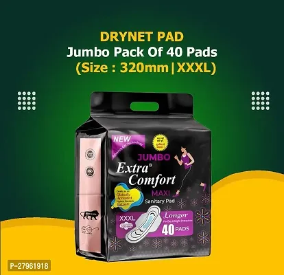 Jumbo Extra Day Night Protection Dry Net Sanitary Napkin Pads (XXXL Size, 40 pads in 1 pack)
